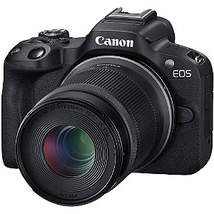 Câmera Canon EOS R50 Kit 18-45mmf/4.5-6.3 + Lente 55-210mm f/5-7.1 IS STM