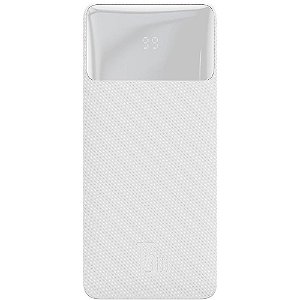 Carregador Portátil Baseus Bipow LCD 15 W 10.000 mAh 2 x USB-A + USB-C + Micro USB - Branco (PPBD050002)