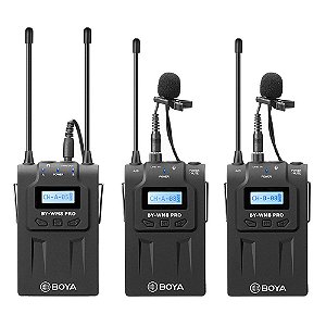 Microfone Sem Fio Boya BY-WM8 PRO K2 (2TX+1RX) - Preto