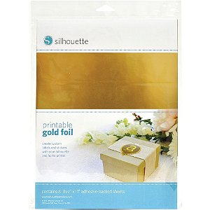 Papel Adesivo Silhouette para Impressão 8 unidades - Ouro 22 x 28 cm