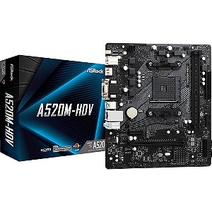 Placa Mãe ASRock A520M-HDV AM4 DDR4 Micro ATX