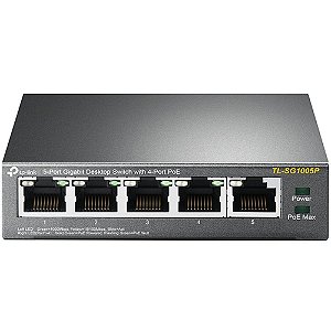 Switch Ethernet TP-Link TL-SG1005P 5 Portas 10/100/1000Mbps PoE