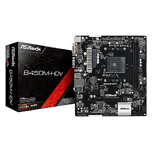 Placa Mãe ASRock B450M-HDV R4.0 AM4 DDR4
