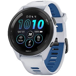 Relógio Smartwatch Garmin Forerunner 265 - Whitestone/Tidal Blue (010-02810-01)
