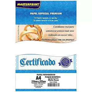 PAPEL FOTO MASTERPRINT MATTE 170G A4 -100FLS