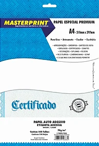 PAPEL OFFSET ADESIVO A4 COM 100 FLS - MASTERPRINT