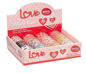 FITA DECORATIVA REPOSICIONÁVEL WASHI TAPE LOVE - MOLIN