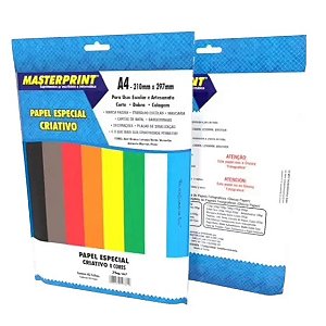 PAPEL CRIATIVO 8 CORES - 75 FOLHAS 75G