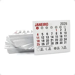 MINI CALENDÁRIO PARA IMÃ 5X4,5CM 2026 (10 und)