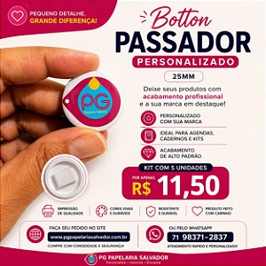 BOTTON PASSADOR DE ELASTICO 25MM - 5 UNIDADES