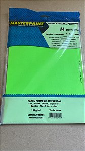 PAPEL NEON VERDE A4 180G 20 FLS