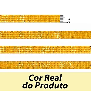 ELÁSTICO CHATO CROCHET 7MM AMARELO OURO/ OURO COM BRILHO