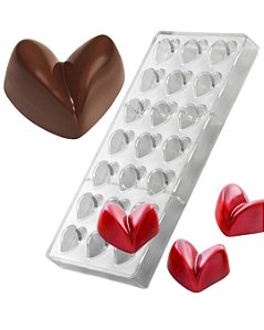 Forma Reutilizável Chocolate Bombom Coração 3D Poliestireno Doces Decoração