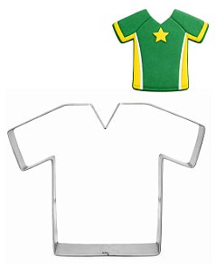 Cortador Inox Camiseta Camisa Time Futebol Decoração Bolo Biscoito Pasta Americana