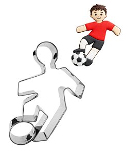Cortador Jogador de Futebol Aço Inox Com Protetor de Mão Para Biscoito e Pasta Americana - CA105