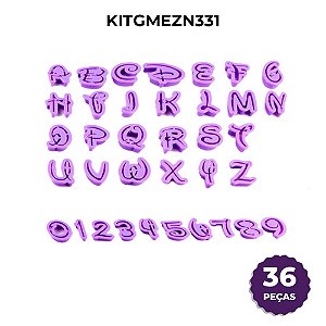 KIT de Cortador Alfabeto e Número Animados - KITGMEZN331