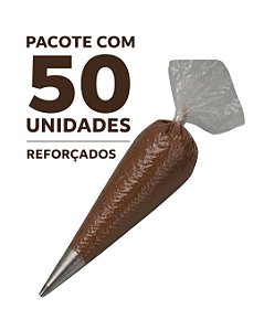 Saco/Manga de Confeitar Descartável Media 36cm - 50 Unidades Resistência Superior