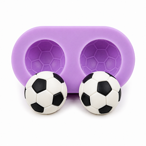 Molde em Silicone Mini Bola de Futebol - 2 cavidades