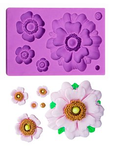 Molde Silicone Flores Pasta Americana Biscuit