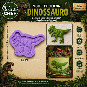 Molde Dinossauro SIlicone Pasta Americana Confeitaria