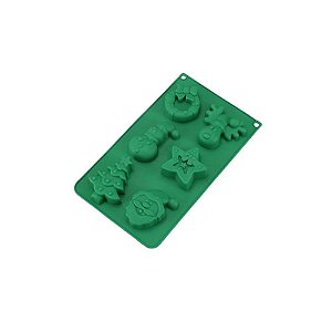 Forma Em Silicone Natal Verde Antiaderente