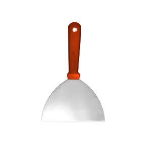 Espátula Raspadora Inox Meia Lua com Cabo Terracota