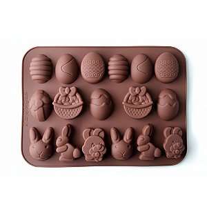 Forma Silicone Páscoa Mini Ovo Coelhinho Chocolate Confeitar