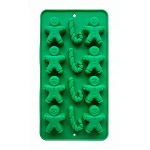 Forma de Silicone Natalina Boneco de Gingerbreade Bengala