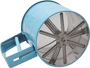 Polvilhador Em Aço Inox Peneira Com Gatilho - Azul