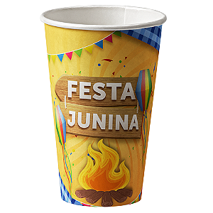 Kit 10 Copos 270ml Descartáveis de Luxo em Papel Para Festa Junina