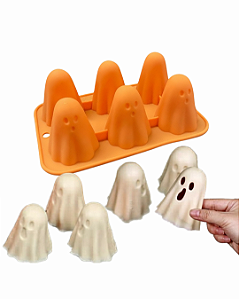Forma de Silicone 3D Fantasminhas de Halloween