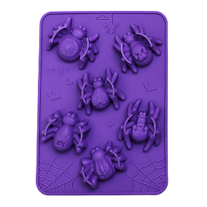 Forma de Silicone Halloween Aranhas - 6 Cavidades