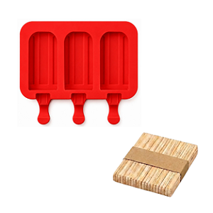 Forma Para Picolé Em Silicone 3 Cavidades