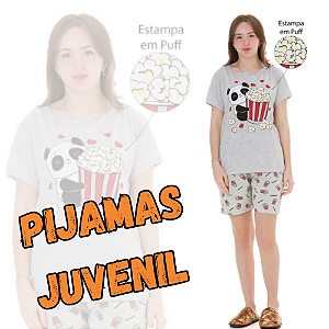 Pijama Feminino Juvenil (com manga)