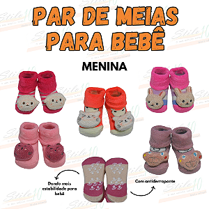 Par de meias para bebê (menina)