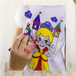 Camisetas mágicas infantil  para colorir (Lava e pinta)