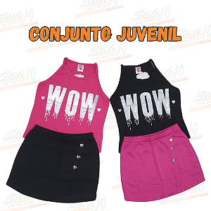 Conjunto Juvenil para menina blusinha e saia