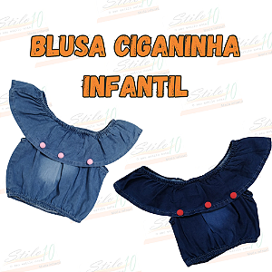 Blusa ciganinha Jeans