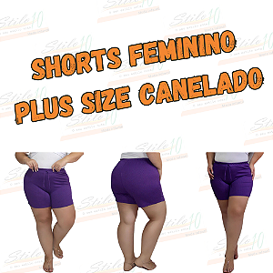 Short Feminino Plus Size Canelado