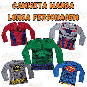 Camiseta Manga Longa Personagem Infantil