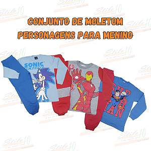 Conjunto Moletom Personagens Menino