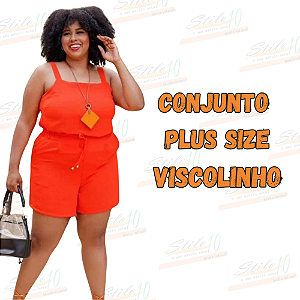 Conjunto Plus size Viscolinho