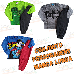 Conjunto Moletom infantil Personagens para Menino