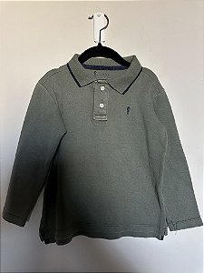 Camiseta Polo manga cumprida verde - 5 anos (impecável)