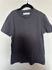 Camiseta basica algodão Zara chumbo - 6 anos