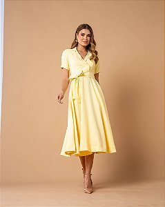 Vestido Elizabeth Amarelo Manteiga