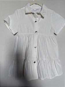 Vestido Algodão Off white - 18 meses Zara