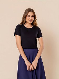 T-Shirt Gola Redonda - Preta