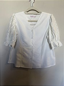 Blusa manga laise gola simples e botões SM P
