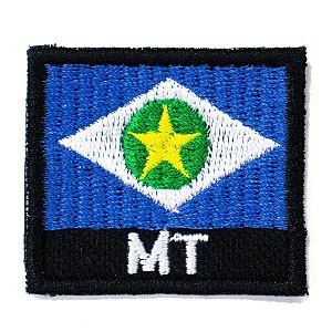 Patch Bordado Bandeira do Estado do Mato Grosso 4x4,5cm